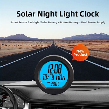 Automašīnas elektroniskais pulkstenis ar temperatūras, mitruma un laika displeju; ABS korpuss; Polarlander zīmols; izcelsme Guangzhou