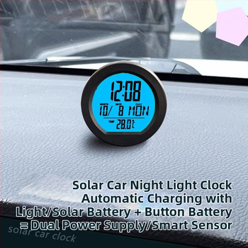 Automašīnas elektroniskais pulkstenis ar temperatūras, mitruma un laika displeju; ABS korpuss; Polarlander zīmols; izcelsme Guangzhou