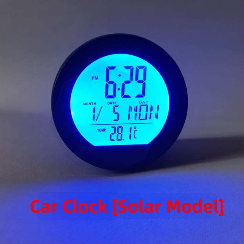 Automašīnas elektroniskais pulkstenis ar temperatūras, mitruma un laika displeju; ABS korpuss; Polarlander zīmols; izcelsme Guangzhou