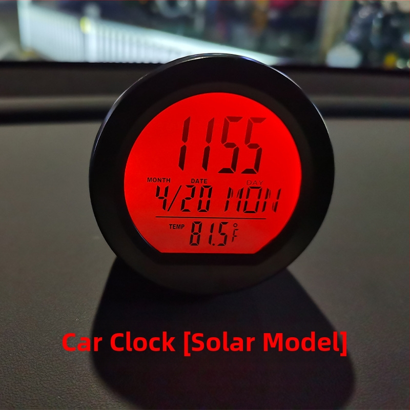 Automašīnas elektroniskais pulkstenis ar temperatūras, mitruma un laika displeju; ABS korpuss; Polarlander zīmols; izcelsme Guangzhou
