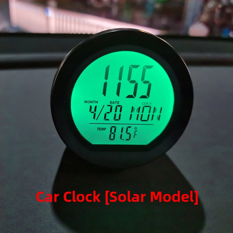 Automašīnas elektroniskais pulkstenis ar temperatūras, mitruma un laika displeju; ABS korpuss; Polarlander zīmols; izcelsme Guangzhou