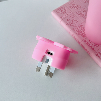 Védőtok Apple töltőhöz brit szabvány szerint — Begónia virág rajzfilm, KB-002, PVC, tekerő típus: kötél-tekerő eszköz, stílus: rajzfilm