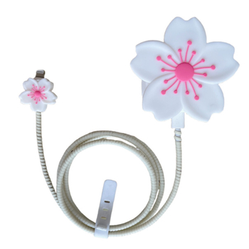 Védőtok Apple töltőhöz brit szabvány szerint — Begónia virág rajzfilm, KB-002, PVC, tekerő típus: kötél-tekerő eszköz, stílus: rajzfilm