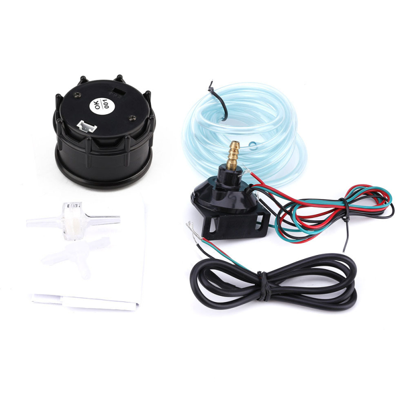 Gépjármű műszerek készlete: tachométer, hűtővíz hőmérséklet mérő, voltmérő, boost mérő szenzorral | YOMI 611X, 12V, ABS + Iron, univerzális