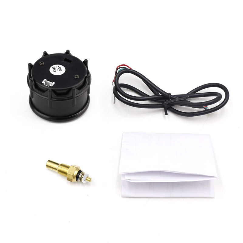 Gépjármű műszerek készlete: tachométer, hűtővíz hőmérséklet mérő, voltmérő, boost mérő szenzorral | YOMI 611X, 12V, ABS + Iron, univerzális