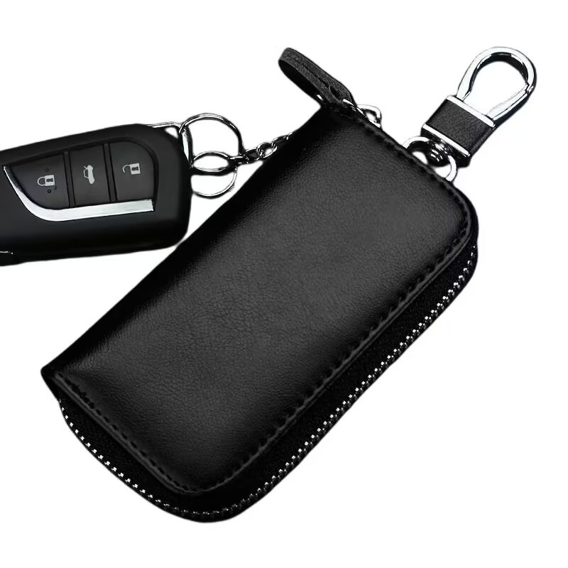 Univerzálna taška na kľúče od auta, PU, nepremokavá, na zips, 1 priehradka na zložiteľnú peňaženku, syntetická koža podšívka