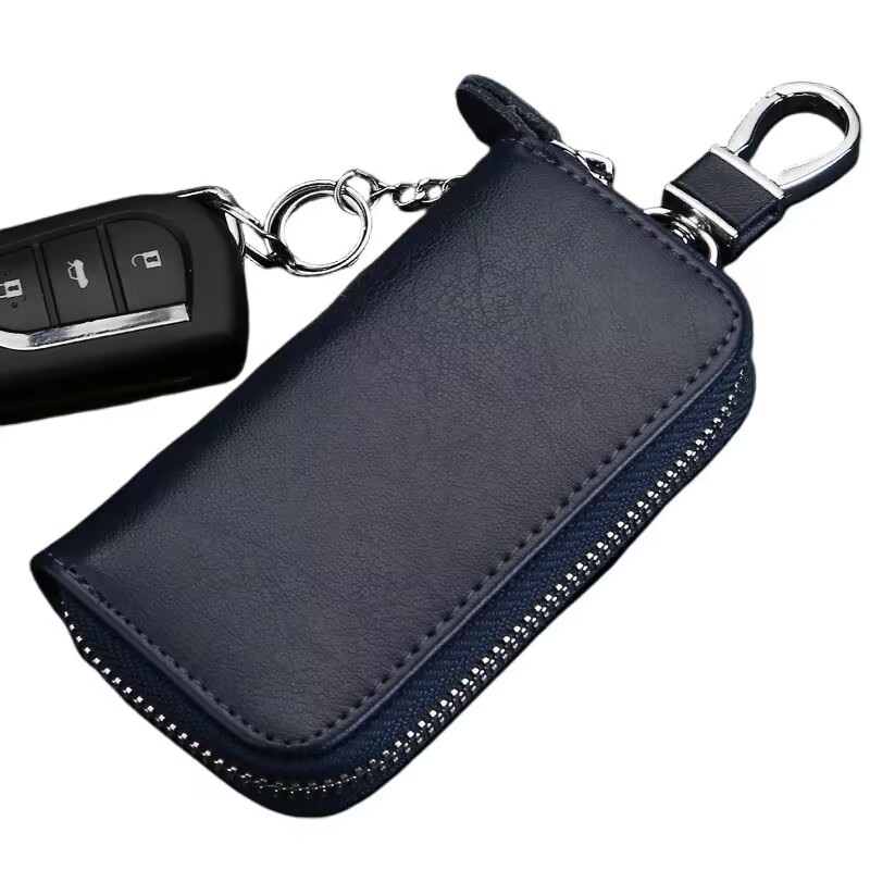 Univerzálna taška na kľúče od auta, PU, nepremokavá, na zips, 1 priehradka na zložiteľnú peňaženku, syntetická koža podšívka