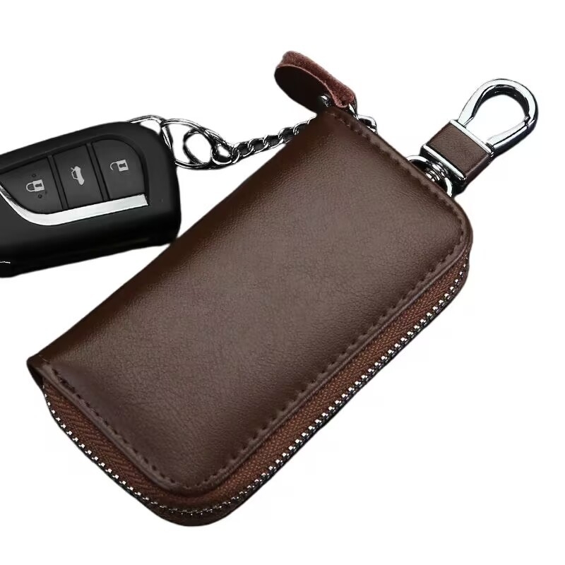 Univerzálna taška na kľúče od auta, PU, nepremokavá, na zips, 1 priehradka na zložiteľnú peňaženku, syntetická koža podšívka