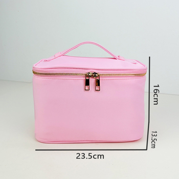 Козметичен несесер с бродирани букви; марка Songlan; нейлон; ципа; водоустойчив; 135 грама.