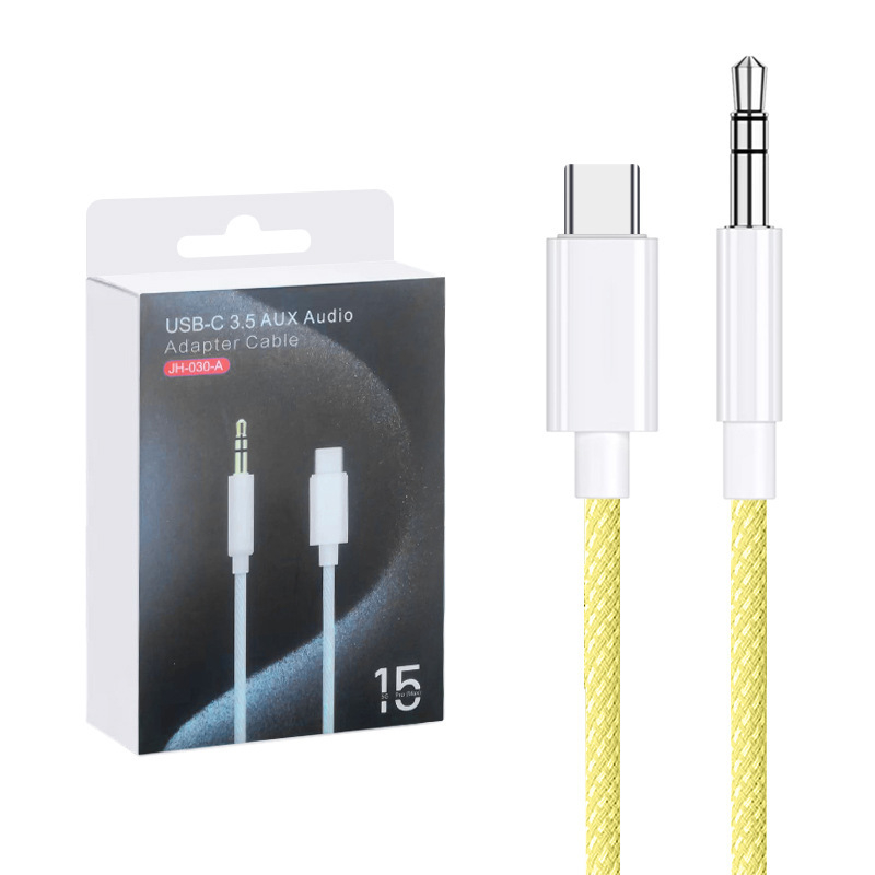 Cablu adaptor audio AUX Type-C la 3,5 mm pentru mașină — conductor din cupru, miez din cupru pur, carcasă nichelată