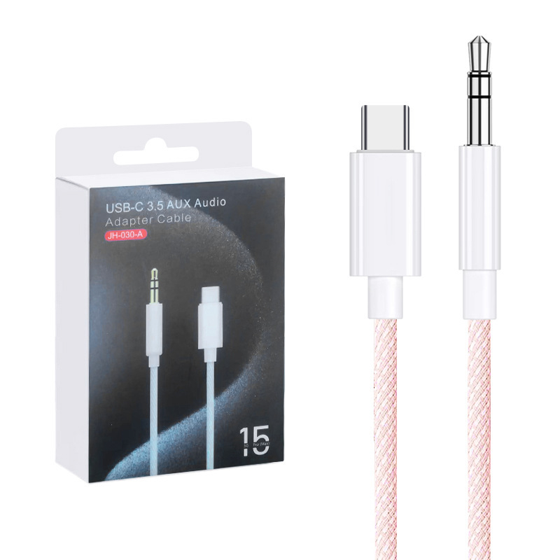 Cablu adaptor audio AUX Type-C la 3,5 mm pentru mașină — conductor din cupru, miez din cupru pur, carcasă nichelată