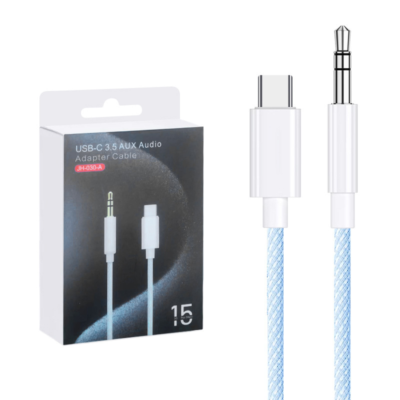 Cablu adaptor audio AUX Type-C la 3,5 mm pentru mașină — conductor din cupru, miez din cupru pur, carcasă nichelată