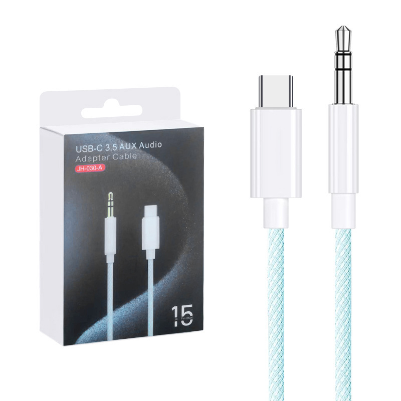 Cablu adaptor audio AUX Type-C la 3,5 mm pentru mașină — conductor din cupru, miez din cupru pur, carcasă nichelată