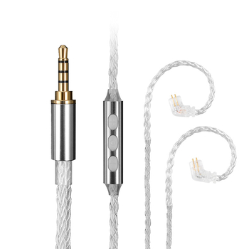Slušalni audio kabel s QDC/MMCX konektorima, 8-nitni srebrno pokovana bakrena žica, kompatibilan SE215 SE535 IE200 IE900 IE600, ROHS