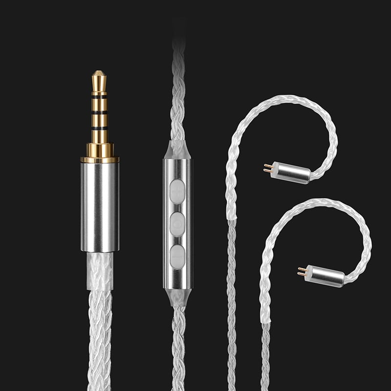 Slušalni audio kabel s QDC/MMCX konektorima, 8-nitni srebrno pokovana bakrena žica, kompatibilan SE215 SE535 IE200 IE900 IE600, ROHS