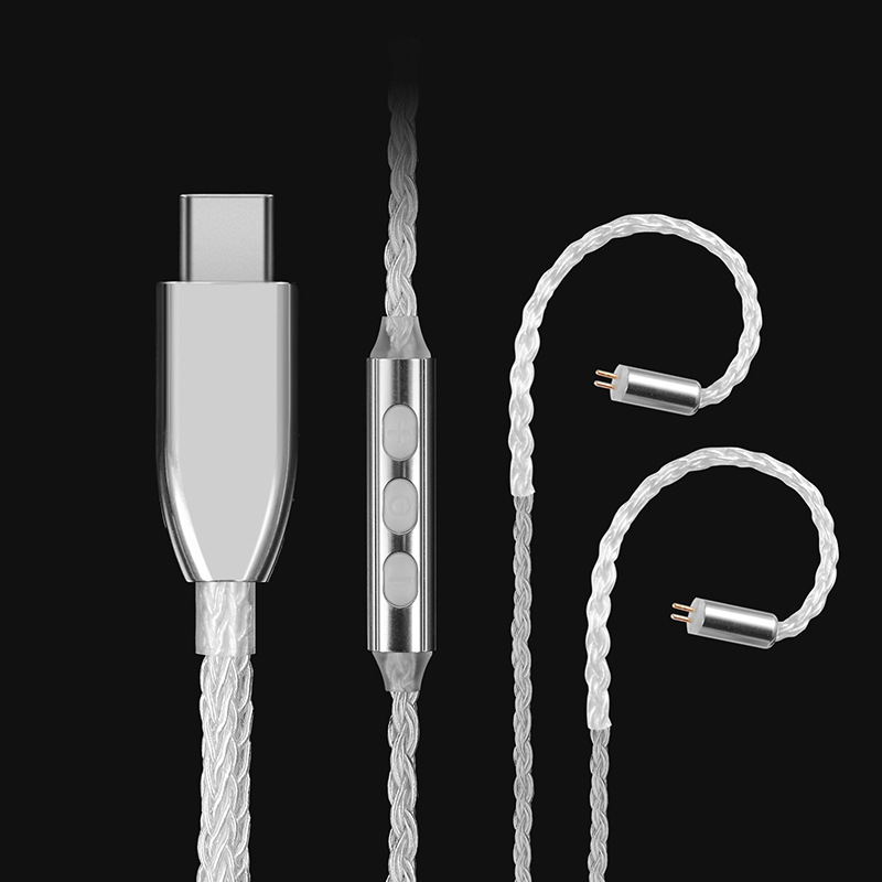 Slušalni audio kabel s QDC/MMCX konektorima, 8-nitni srebrno pokovana bakrena žica, kompatibilan SE215 SE535 IE200 IE900 IE600, ROHS