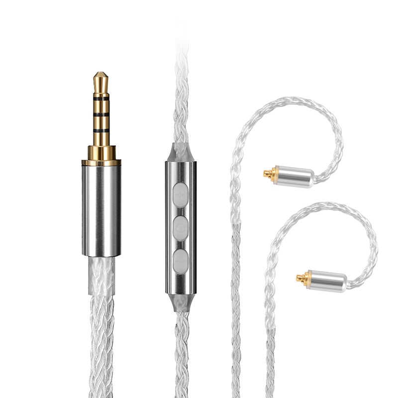 Slušalni audio kabel s QDC/MMCX konektorima, 8-nitni srebrno pokovana bakrena žica, kompatibilan SE215 SE535 IE200 IE900 IE600, ROHS