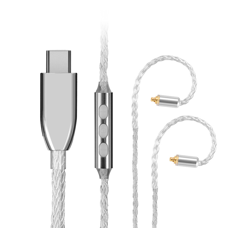 Slušalni audio kabel s QDC/MMCX konektorima, 8-nitni srebrno pokovana bakrena žica, kompatibilan SE215 SE535 IE200 IE900 IE600, ROHS