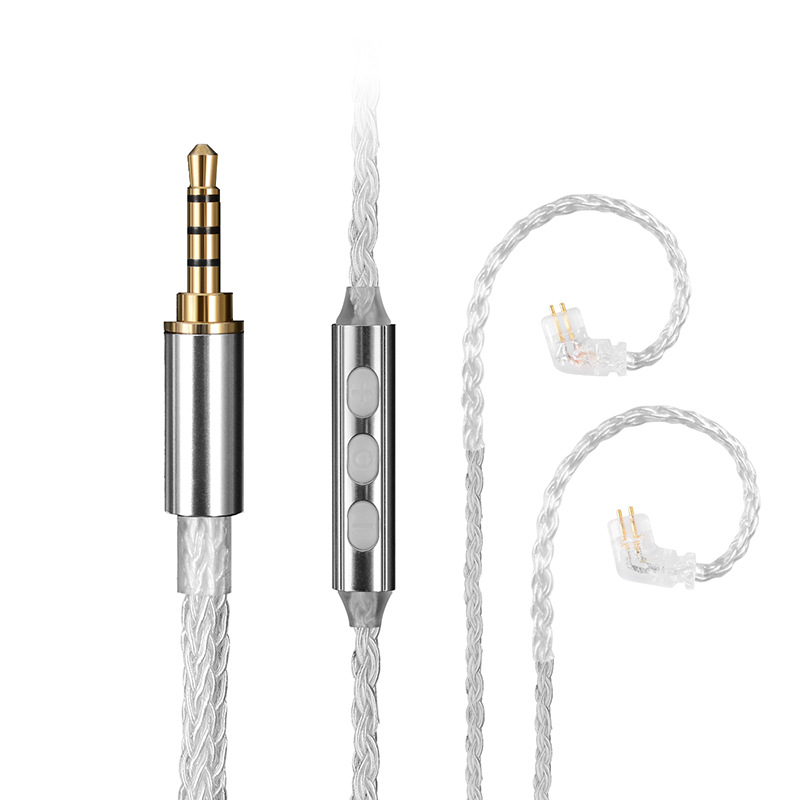 Slušalni audio kabel s QDC/MMCX konektorima, 8-nitni srebrno pokovana bakrena žica, kompatibilan SE215 SE535 IE200 IE900 IE600, ROHS