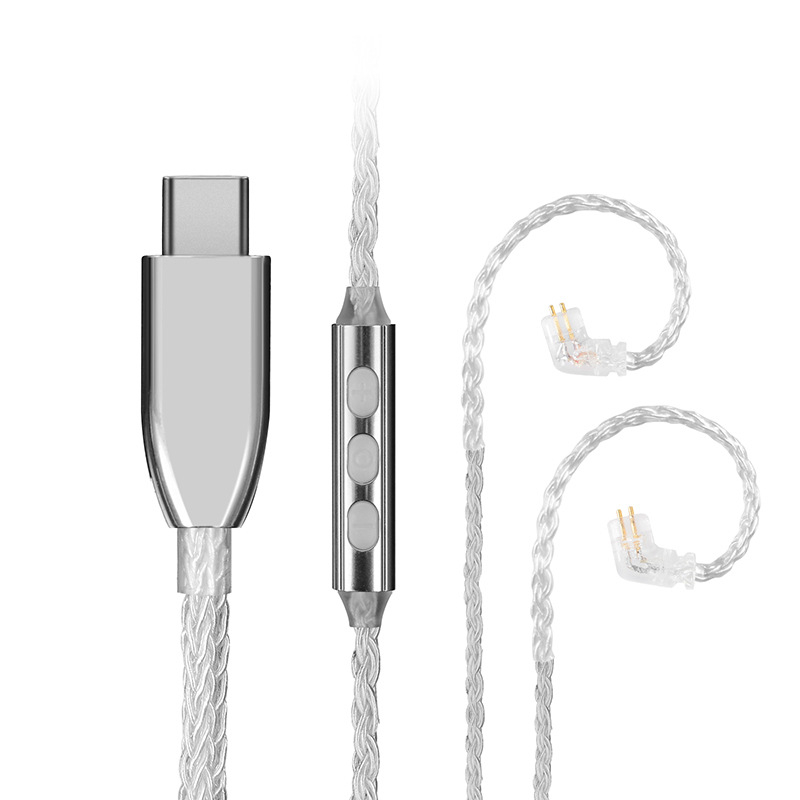 Slušalni audio kabel s QDC/MMCX konektorima, 8-nitni srebrno pokovana bakrena žica, kompatibilan SE215 SE535 IE200 IE900 IE600, ROHS