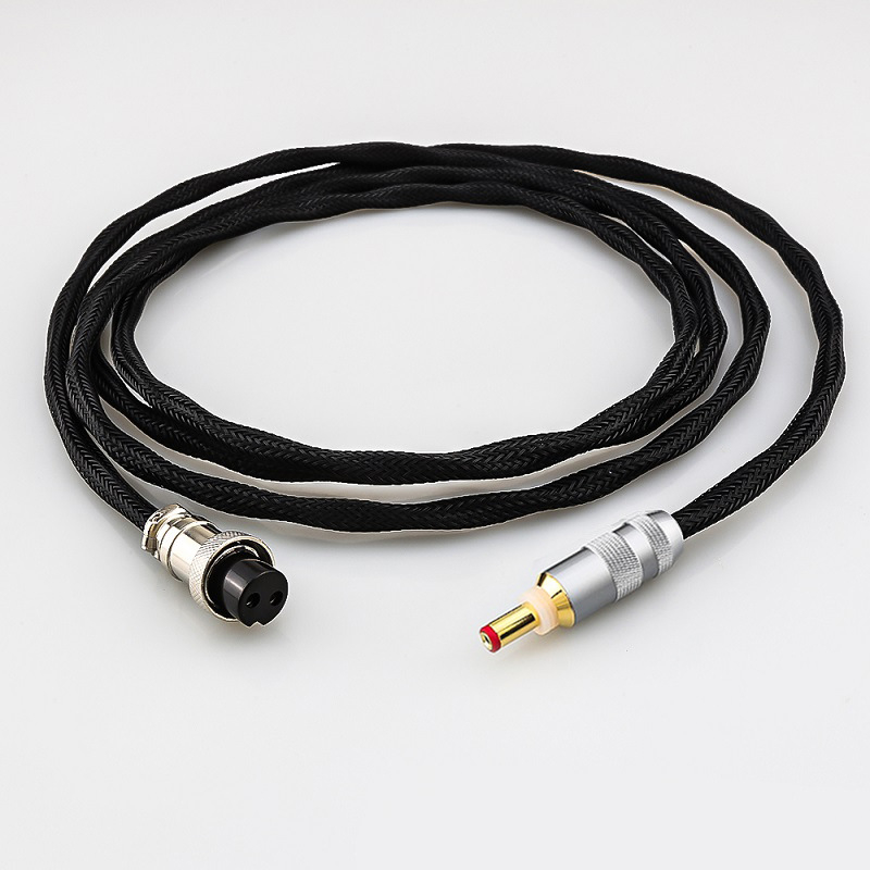 DC napajajući kabel s teflonskim srebrnim premazom, GX16-2 avijacijski priključak, dvovodični, 5,5×2,1/2,5 mm