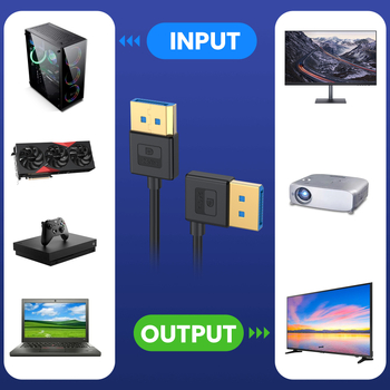 DisplayPort kabel 1.4 s mekanim silikonskim kućištem, zlatni konektori, bakreno jezgro, podržava 8K60Hz, 4K165Hz i 2K240Hz