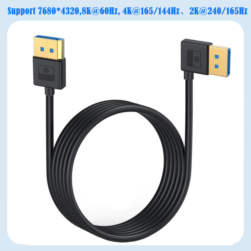 DisplayPort kabel 1.4 s mekanim silikonskim kućištem, zlatni konektori, bakreno jezgro, podržava 8K60Hz, 4K165Hz i 2K240Hz