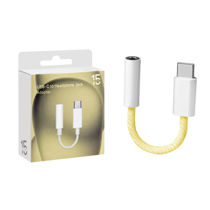 Type-C na 3,5 mm adapter kabel za iPhone 15 seriju – najlon opleten, bakreno jezgro bez kisika, niklirani premaz