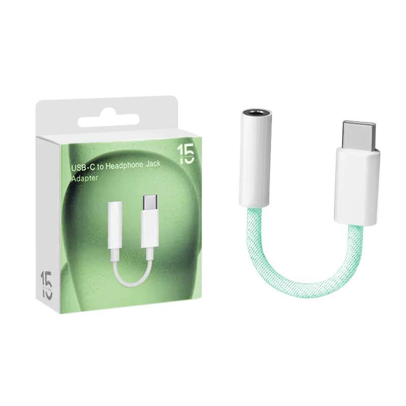 Type-C na 3,5 mm adapter kabel za iPhone 15 seriju – najlon opleten, bakreno jezgro bez kisika, niklirani premaz