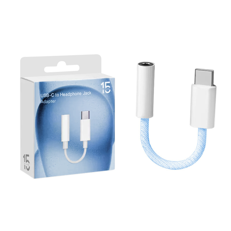 Type-C na 3,5 mm adapter kabel za iPhone 15 seriju – najlon opleten, bakreno jezgro bez kisika, niklirani premaz