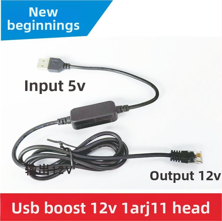 Autó USB–RJ11 erősítő kábel, C-port, 1,5 m hosszú, 5V/9V/12V erősítés, RJ11 tápcsatlakozó radaros detektálással
