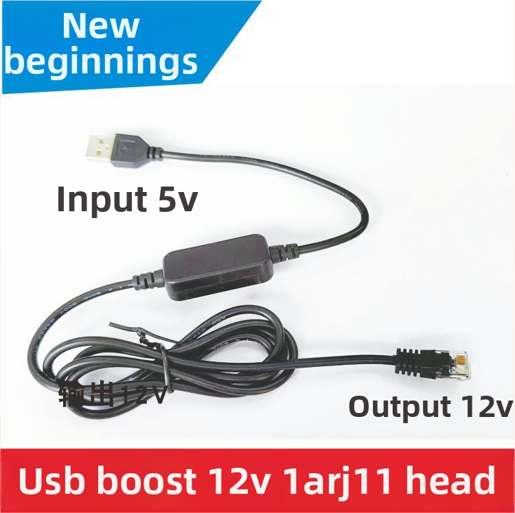 Autó USB–RJ11 erősítő kábel, C-port, 1,5 m hosszú, 5V/9V/12V erősítés, RJ11 tápcsatlakozó radaros detektálással