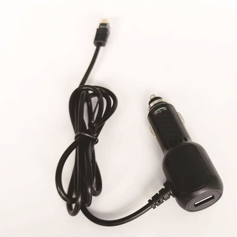 Autó USB–RJ11 erősítő kábel, C-port, 1,5 m hosszú, 5V/9V/12V erősítés, RJ11 tápcsatlakozó radaros detektálással