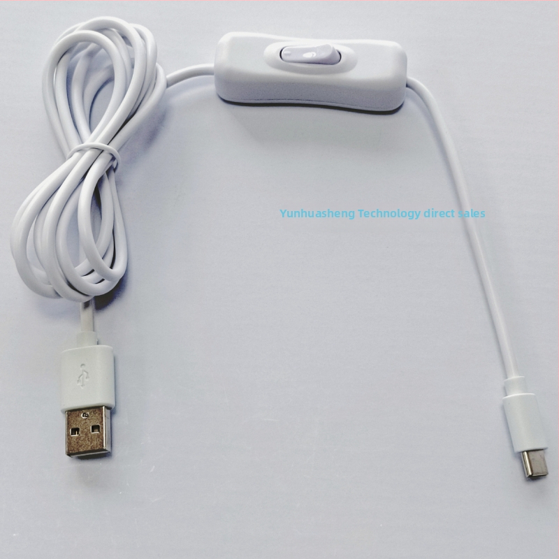 USB-C adatkábel kapcsolóval, 1 m vagy 1,5 m hosszúságú, gyors töltést támogat, OEM-kompatibilis