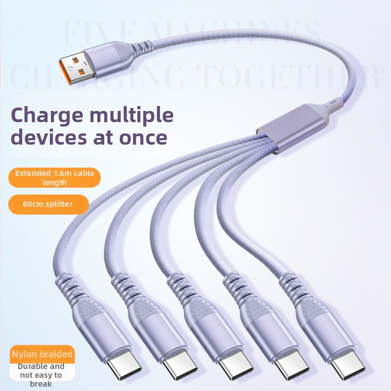 Cablu USB de încărcare cu conectori multipli (66W încărcare rapidă; 1–5 conectori; Lightning / Micro-USB / Type-C; TurboCharge compatibil)