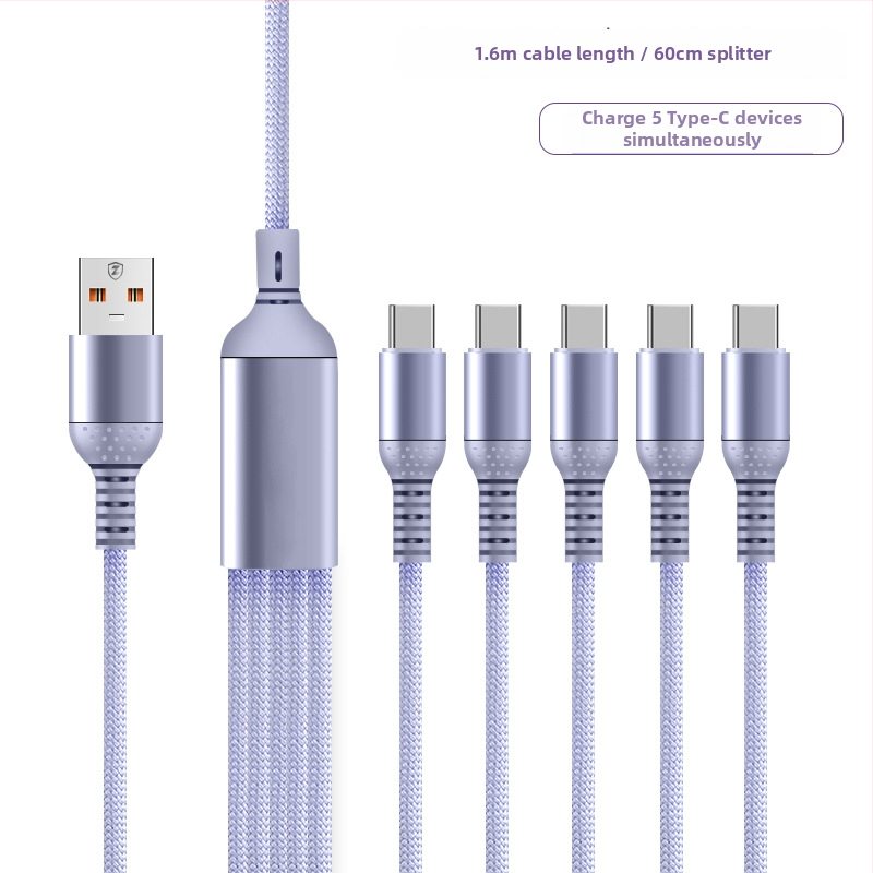 Cablu USB de încărcare cu conectori multipli (66W încărcare rapidă; 1–5 conectori; Lightning / Micro-USB / Type-C; TurboCharge compatibil)