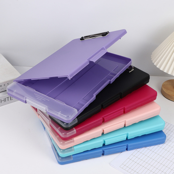 Plastična kutija za dokumente A4 s klipom i pretincom za olovku – stolni organizator, debljina ploče 2,5 cm