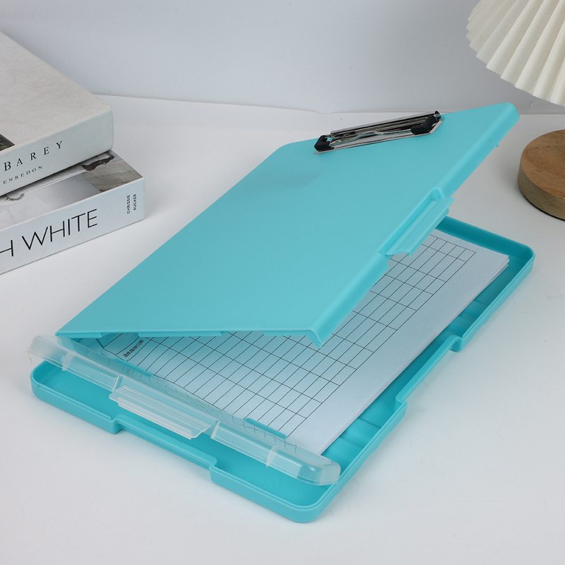 Plastična kutija za dokumente A4 s klipom i pretincom za olovku – stolni organizator, debljina ploče 2,5 cm