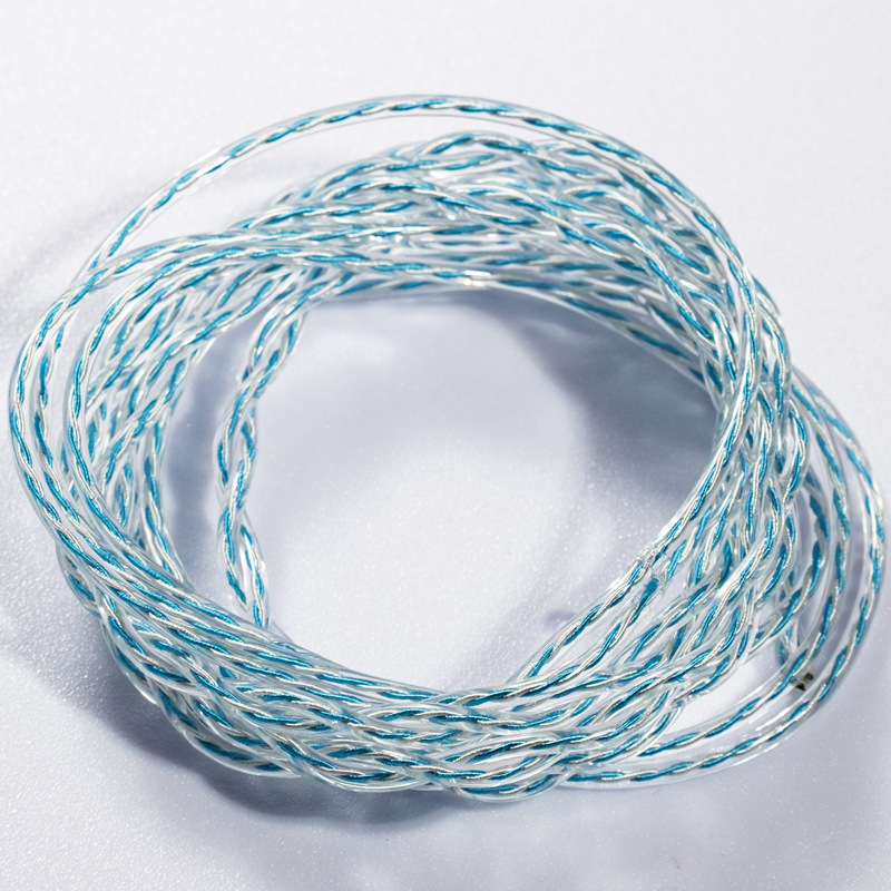 Audio kabel za DIY nadogradnju slušalica – bakreni vodiči s premazom srebra, dvostruko uvijena dva vodiča, HiFi produžni kabel (poluproizvod)