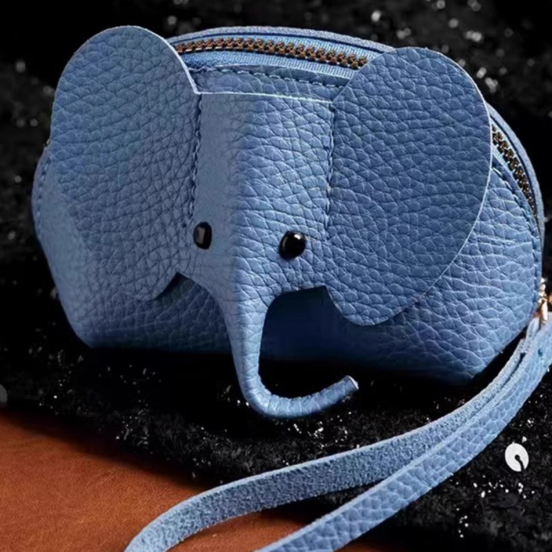 Novčanik za kovance s motivom slona, dječji stil, PU materijal, unisex, vodootporan