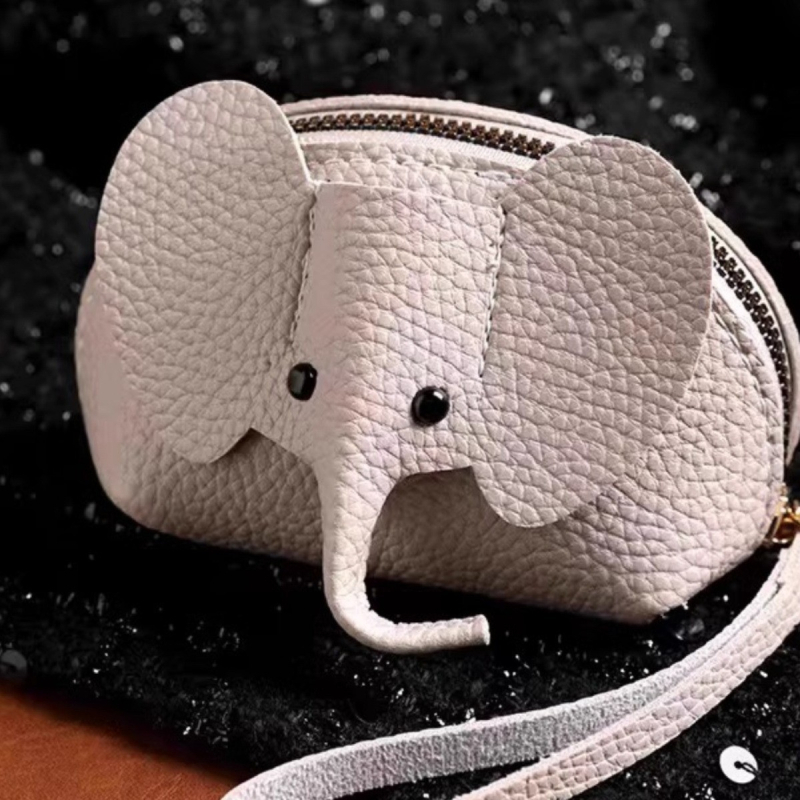 Novčanik za kovance s motivom slona, dječji stil, PU materijal, unisex, vodootporan
