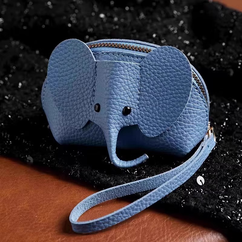 Novčanik za kovance s motivom slona, dječji stil, PU materijal, unisex, vodootporan