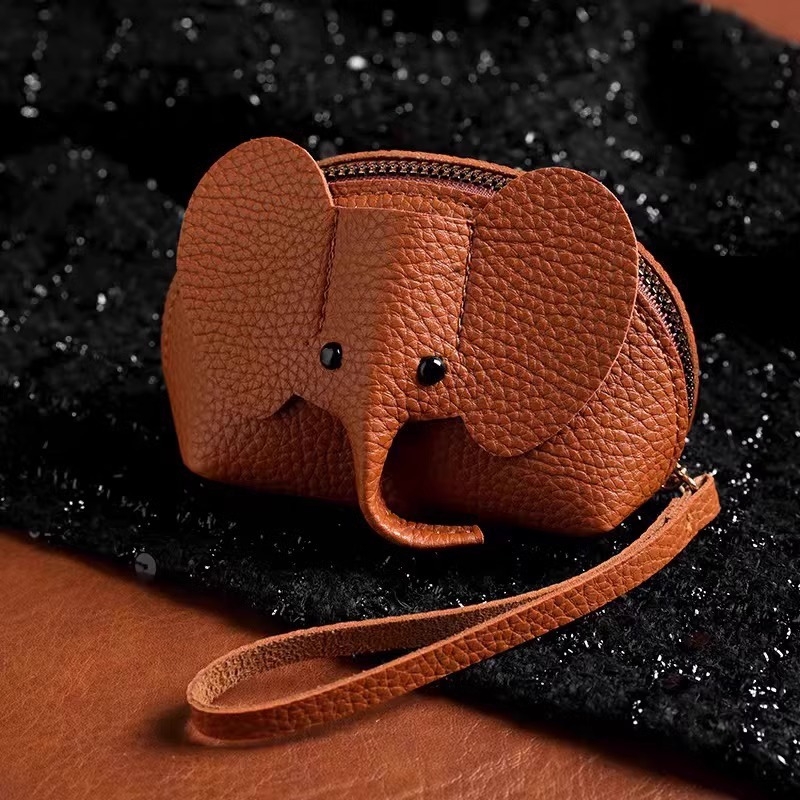 Novčanik za kovance s motivom slona, dječji stil, PU materijal, unisex, vodootporan