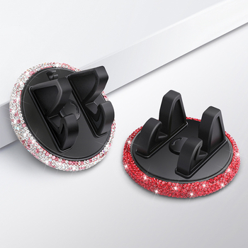 Suport pentru telefon auto, decorat cu diamante, pentru bord, cu suport pentru ecran orizontal și vertical — montaj cu bandă adezivă, compatibil cu majoritatea mașinilor, 7,5W