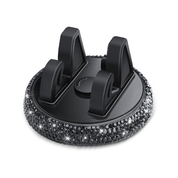 Suport pentru telefon auto, decorat cu diamante, pentru bord, cu suport pentru ecran orizontal și vertical — montaj cu bandă adezivă, compatibil cu majoritatea mașinilor, 7,5W