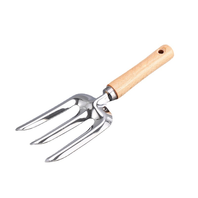 Hongcan σετ κήπου από ανοξείδωτο ατσάλι με ξύλινες λαβές, 6 τεμάχια, περιλαμβάνει φτυάρια και τριζόδοντο σκαλιστήρι για παρτέρια και χαλάρωση εδάφους