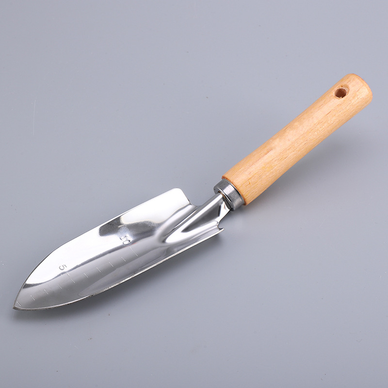 Hongcan σετ κήπου από ανοξείδωτο ατσάλι με ξύλινες λαβές, 6 τεμάχια, περιλαμβάνει φτυάρια και τριζόδοντο σκαλιστήρι για παρτέρια και χαλάρωση εδάφους