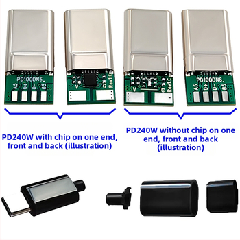 PD240W dubultais USB-C klēpjdatora barošanas adapters, 16-pin Type-C, 20V 5A, USB-C uz USB-C