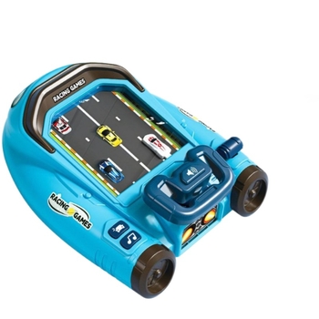 Детска игрова конзола с имитационен волан за шофиране – симулирано шофиране, образователна музика, реалистични звукови ефекти, дълъг живот на батерията (пластмасов корпус; подходяща за деца 4–6 години)