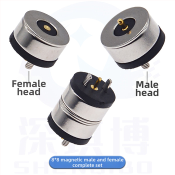 DC magnētiskais savienotājs (vīrietis un sieviete), apaļa magnētiskā uzlādes galva, ūdensizturīgs, 2 pin, Deep qibo